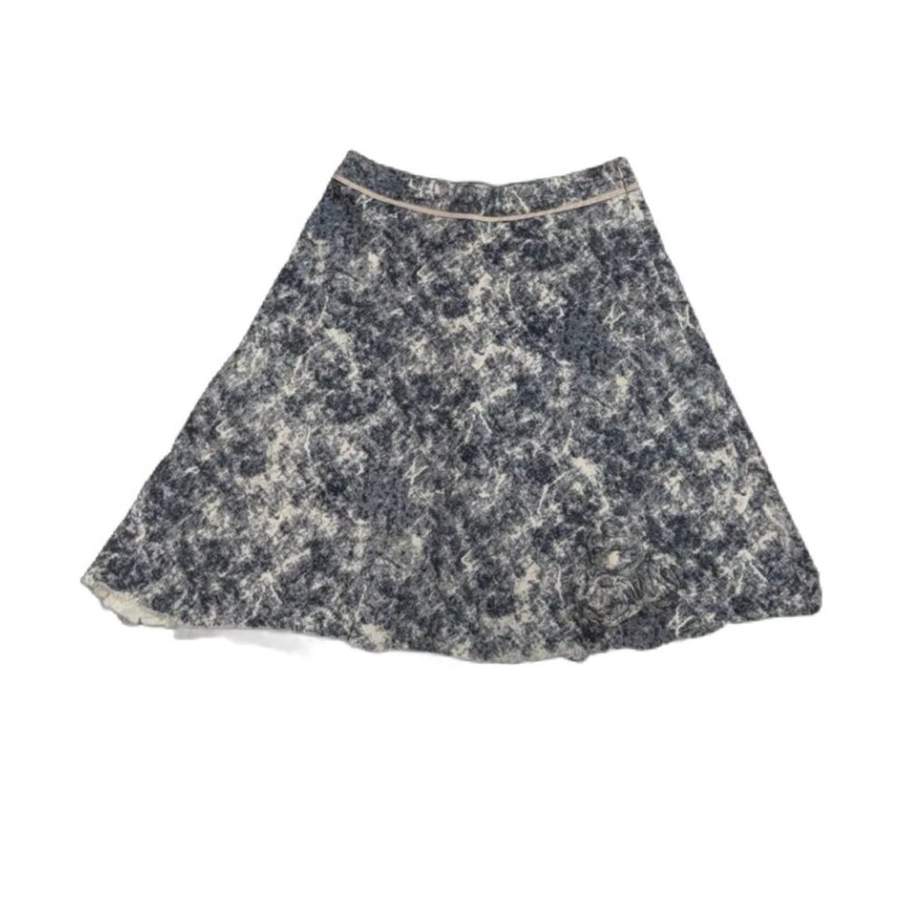 DECA Paris cream-blue pattern skirt
